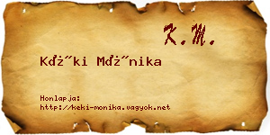 Kéki Mónika névjegykártya